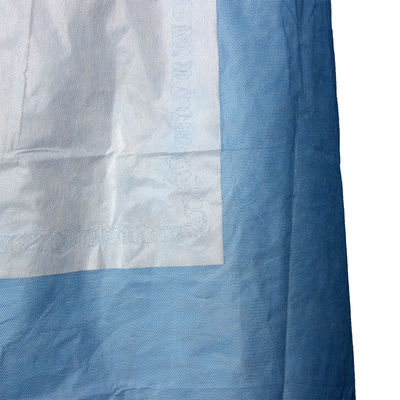 Custom Breathable Antibacterial Isolation Gown SMS PP PE with Knitted Cuff